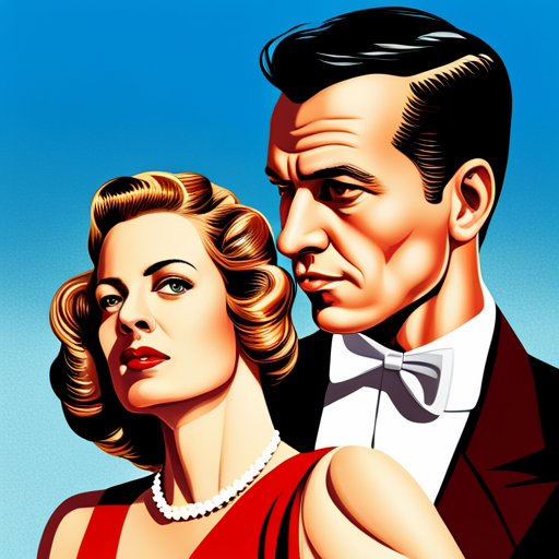 Stylized illustration of a couple in formal attire, symbolizing the challenges and complexities of rebuilding a marriage after infidelity.