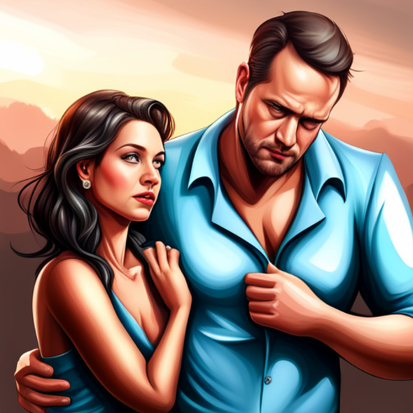 Illustration of a couple grappling with emotions, highlighting the importance of affair recovery in rebuilding trust and intimacy in relationships.