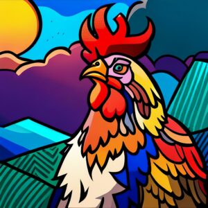 Colorful image of a rooster